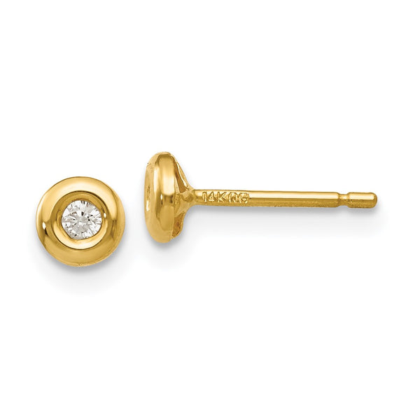 14K Gold Polished Cubic Zirconia Earrings
