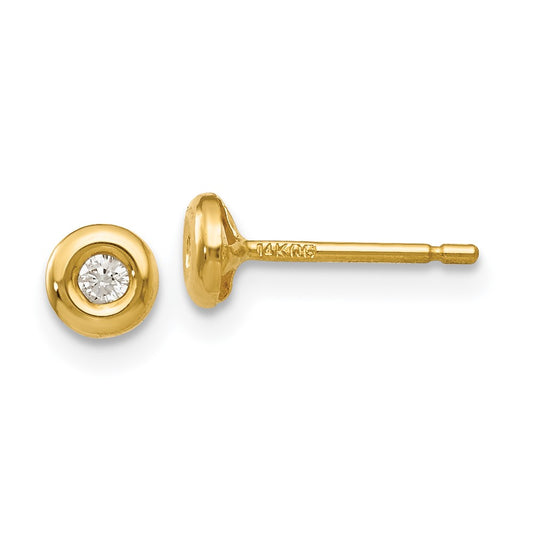 Buy Exclusive 14K Gold Polished Cubic Zirconia Earrings - Stylish Luxury Value