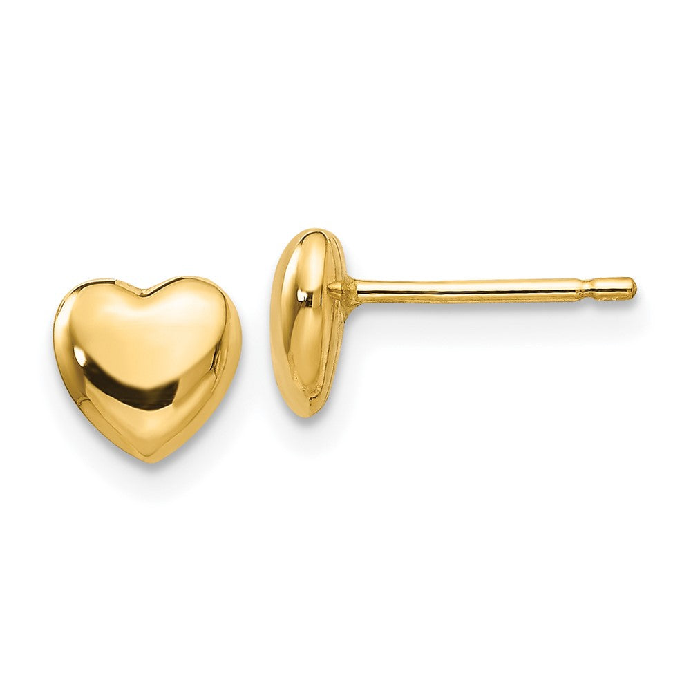 Buy 14K Gold Polished Heart Stud Earrings - Stylish Luxury, 0.85mm Design