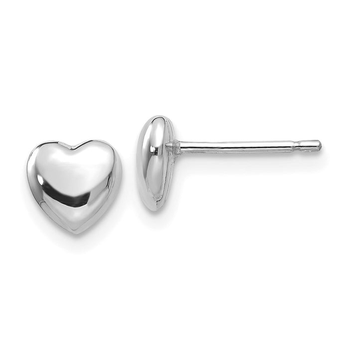 High-Quality 14K White Gold Heart-Shaped Stud Earrings | Stylish Luxury Value-1