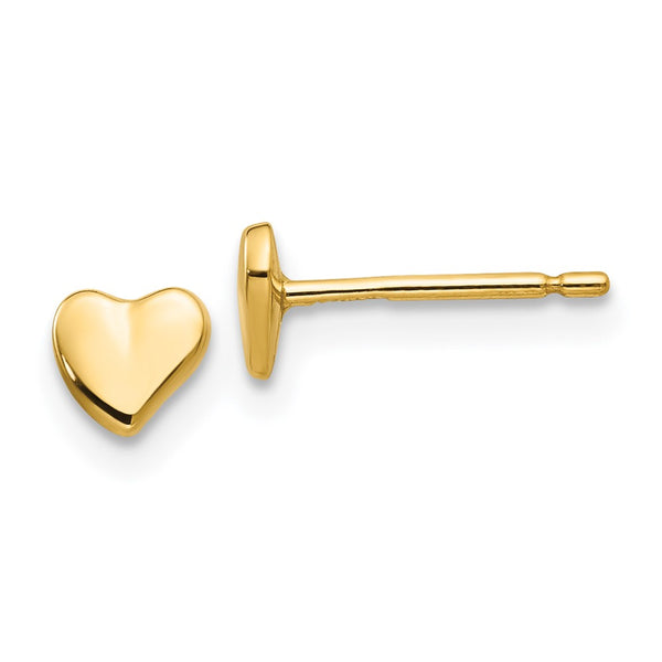 14K Gold Polished Heart Stud Earrings - Style GR1-1020800