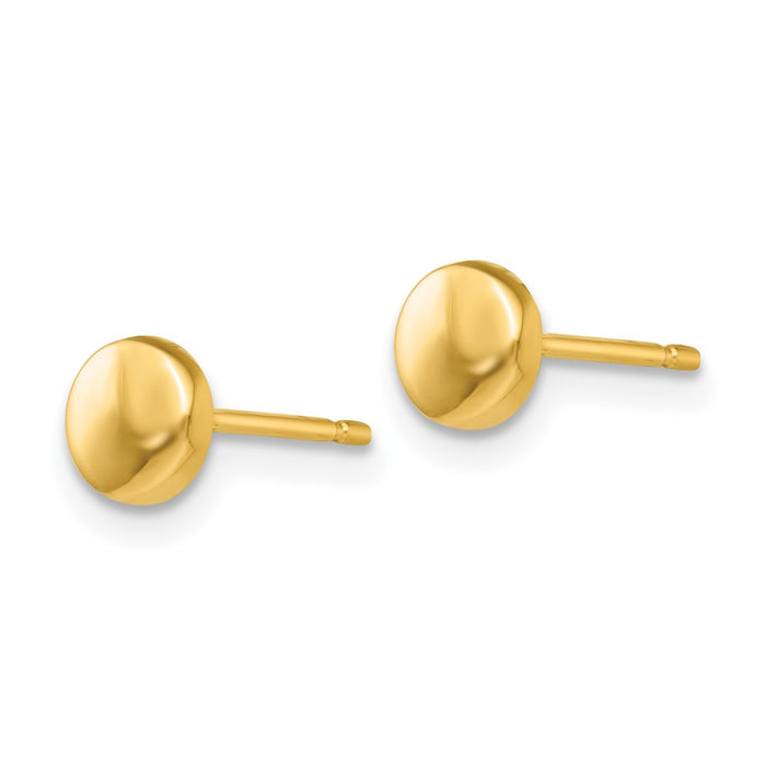 High-Quality 14K Gold Polished Half Ball Stud Earrings - Stylish Value Buy-2