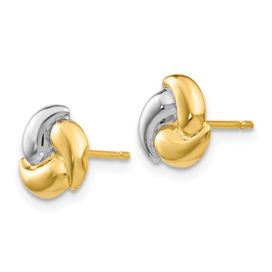 Shop Stylish 14K Polished Rhodium-Plated Fancy Post Earrings - Exclusive Value