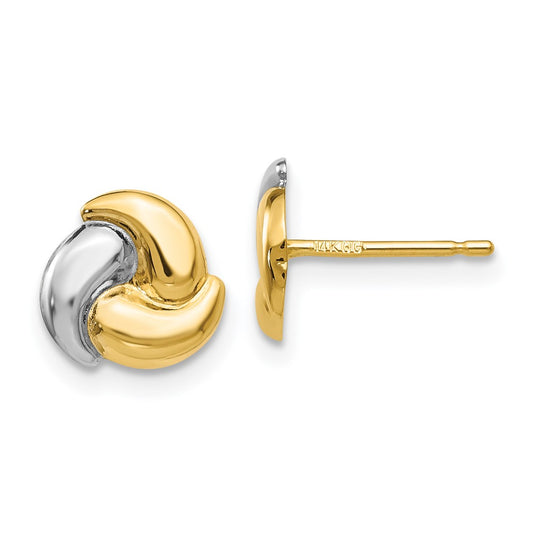 Shop Stylish 14K Polished Rhodium-Plated Fancy Post Earrings - Exclusive Value