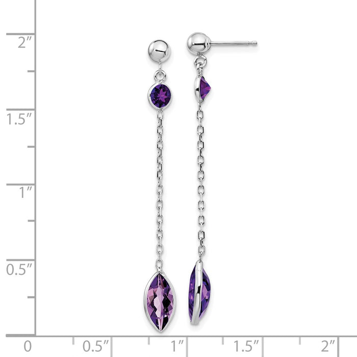 Buy Stylish 14K White Gold Amethyst Drop Earrings - Affordable Luxury-4