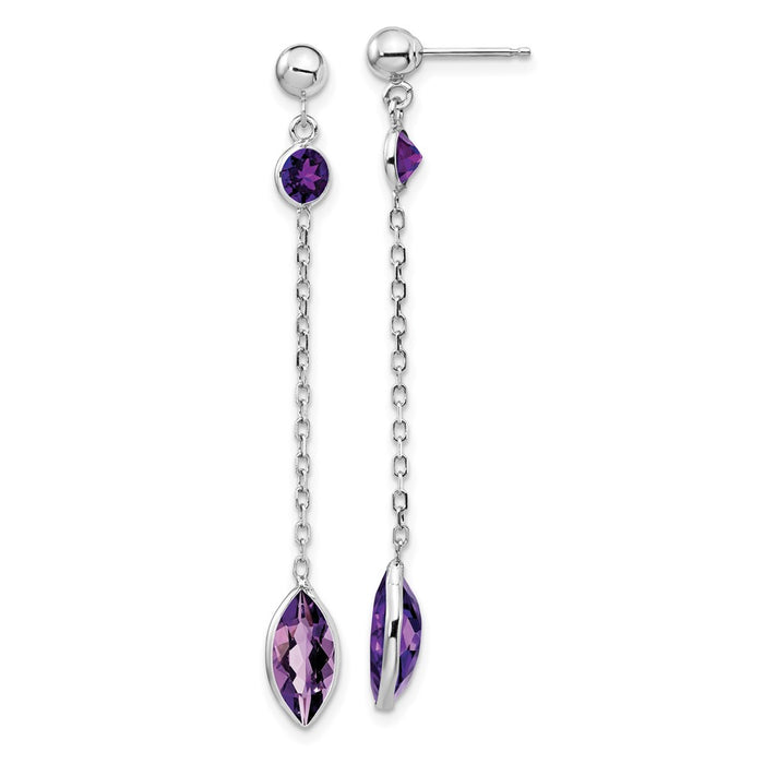Buy Stylish 14K White Gold Amethyst Drop Earrings - Affordable Luxury-1