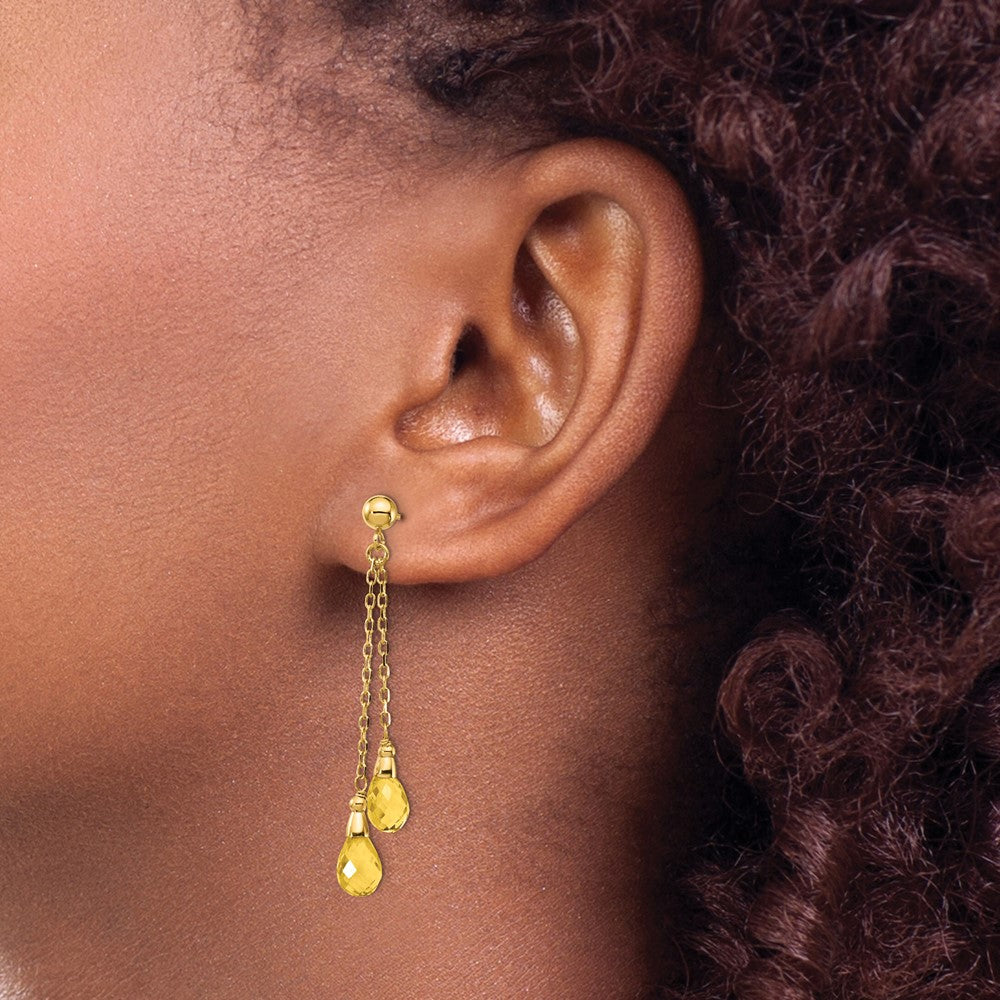Shop Stylish 14K Gold Citrine Drop Earrings - High-Quality, Affordable Luxury