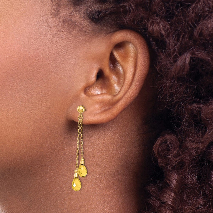 Shop Stylish 14K Gold Citrine Drop Earrings - High-Quality, Affordable Luxury-3