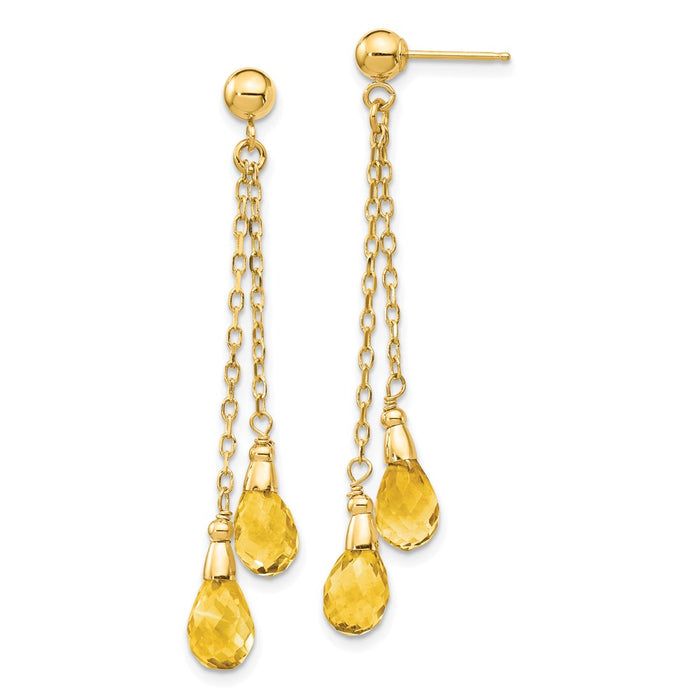Shop Stylish 14K Gold Citrine Drop Earrings - High-Quality, Affordable Luxury-1