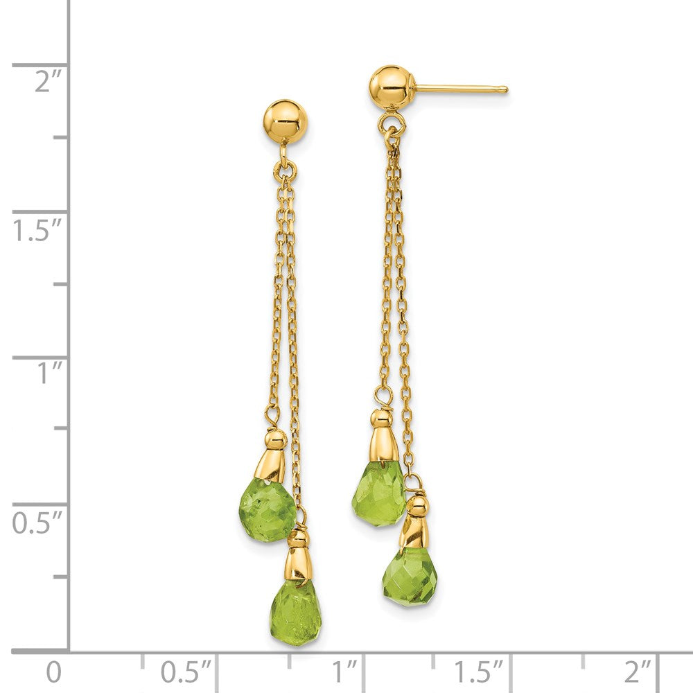 High-Quality 14K Gold Peridot Drop Earrings - Stylish & Affordable Luxury