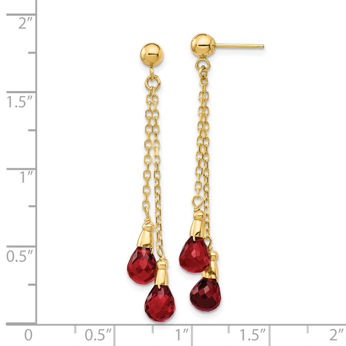 Shop Exclusive 14K Gold Garnet Drop Earrings - Stylish & Affordable Luxury!-4