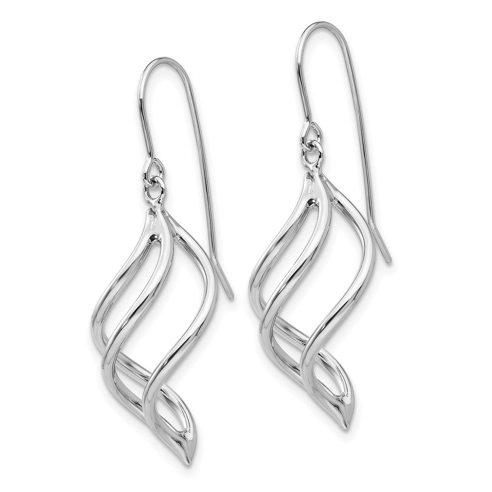 High-Quality 14K White Gold Twisted Drop Earrings - Stylish & Affordable!