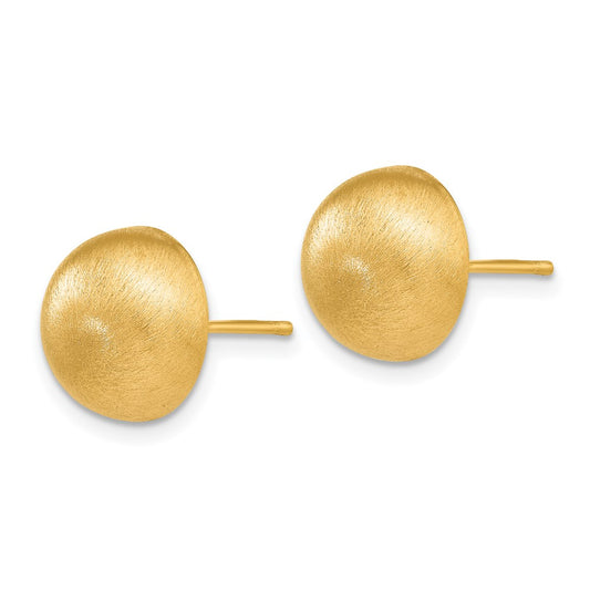 Shop Stylish 14K Gold Half Ball Stud Earrings - 10.5mm, Satin Finish, Value Offer