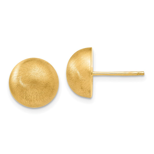 Shop Stylish 14K Gold Half Ball Stud Earrings - 10.5mm, Satin Finish, Value Offer