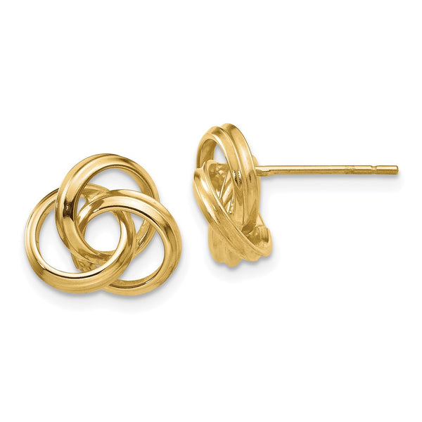 14K Gold Polished Love Knot Stud Earrings - Picks