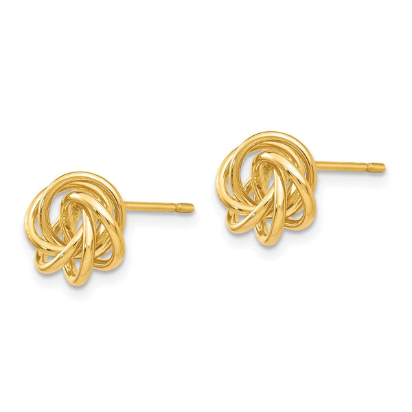 14K Gold Polished Knot Stud Earrings - 0.85mm