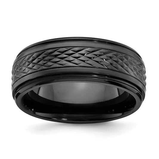 Buy Stylish 8mm Polished Black Zirconium Chisel Band - Luxury Design & Value