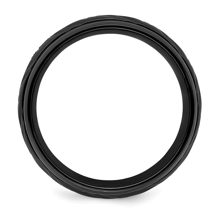 Buy Luxury 8mm Polished Black Zirconium Chisel Band - Stylish & Durable-2