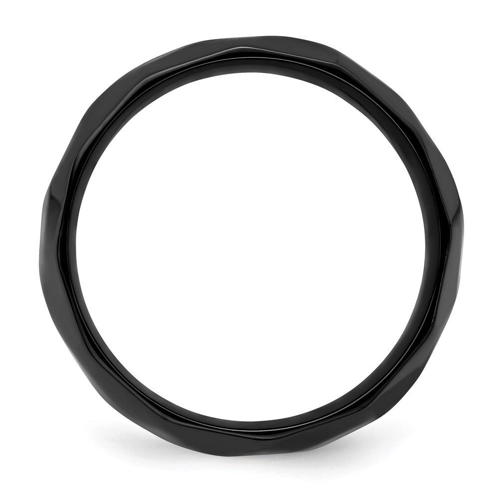 Buy Exclusive 7mm Polished & Hammered Black Zirconium Chisel Band - Stylish Value