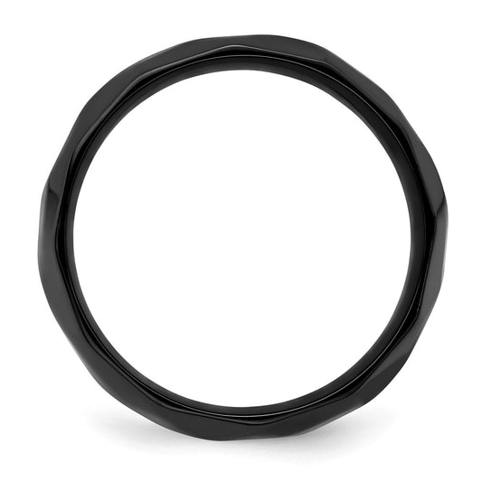 Buy Exclusive 7mm Polished & Hammered Black Zirconium Chisel Band - Stylish Value