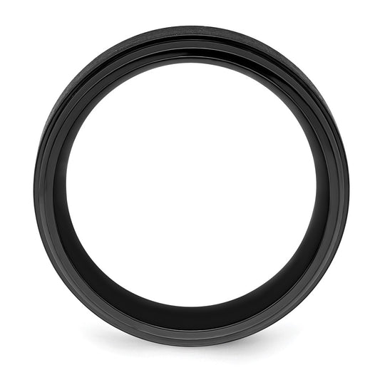 Buy Stylish 9mm Polished Black Zirconium Chisel Band with Brushed Center