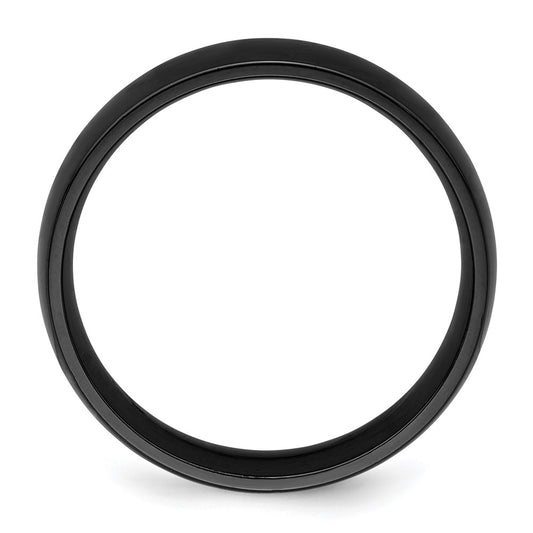 High-Quality 6mm Polished Black Zirconium Chisel Band | Stylish & Affordable