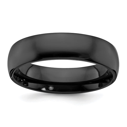 High-Quality 6mm Polished Black Zirconium Chisel Band | Stylish & Affordable