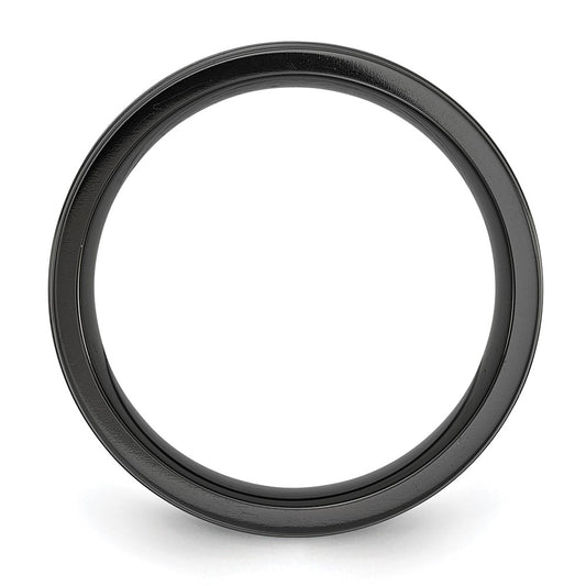 Buy Exclusive 8mm Black Zirconium Band with Blue IP Plating - Stylish Finish