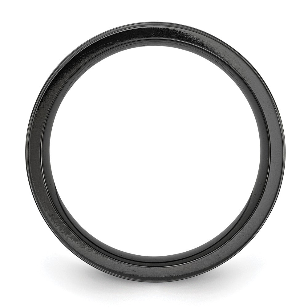 High-Quality 8mm Black Zirconium Band with Stylish Blue IP Plating Finish