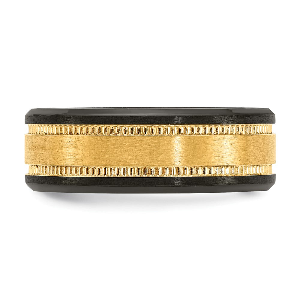Buy Stylish 8mm Black Zirconium Band - Brushed & Polished Finish, Luxury Design