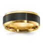Buy Exclusive 8mm Black Zirconium Band with Polished Yellow IP-Plating-8