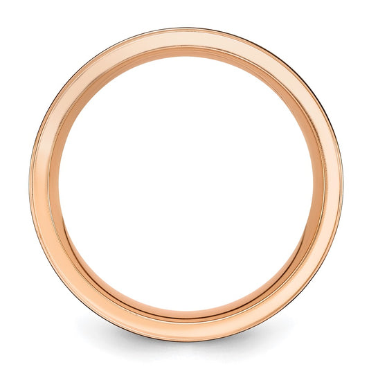 Exclusive 8mm Black Zirconium Band - Stylish Brushed & Polished Rose IP Finish