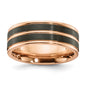 Exclusive 8mm Black Zirconium Band - Stylish Brushed & Polished Rose IP Finish-2