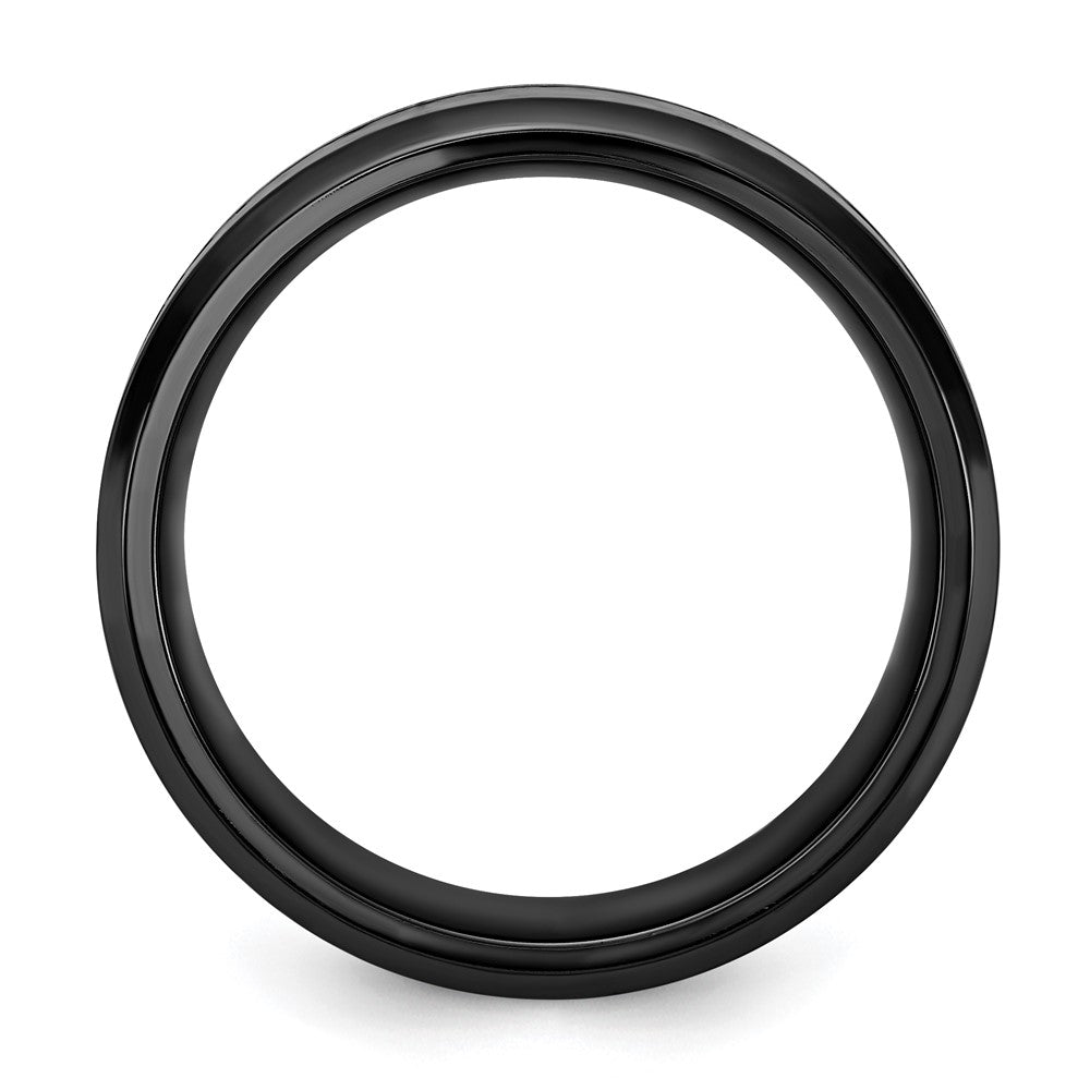 High-Quality 8mm Black Zirconium Chisel Band with Opal Inlay | Stylish Value