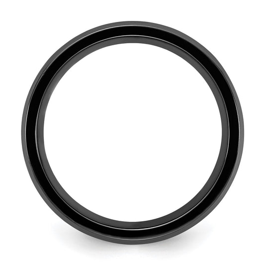High-Quality Chisel Polished Black Zirconium 8mm Ring | Stylish Value Offer