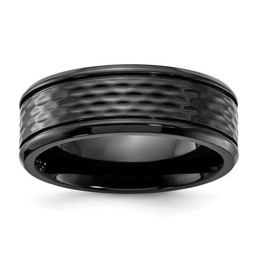 Buy Stylish 8mm Black Zirconium Chisel Band - High-Quality & Affordable Design