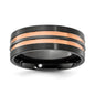 Buy Stylish 8.00mm Black Zirconium Band with Rose IP Finish | Luxury Design-7