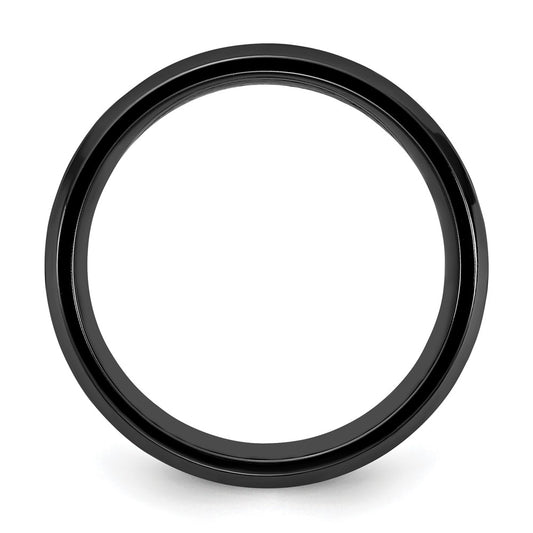 Exclusive 8.00mm Blue Opal Inlay Black Zirconium Band - Stylish Design