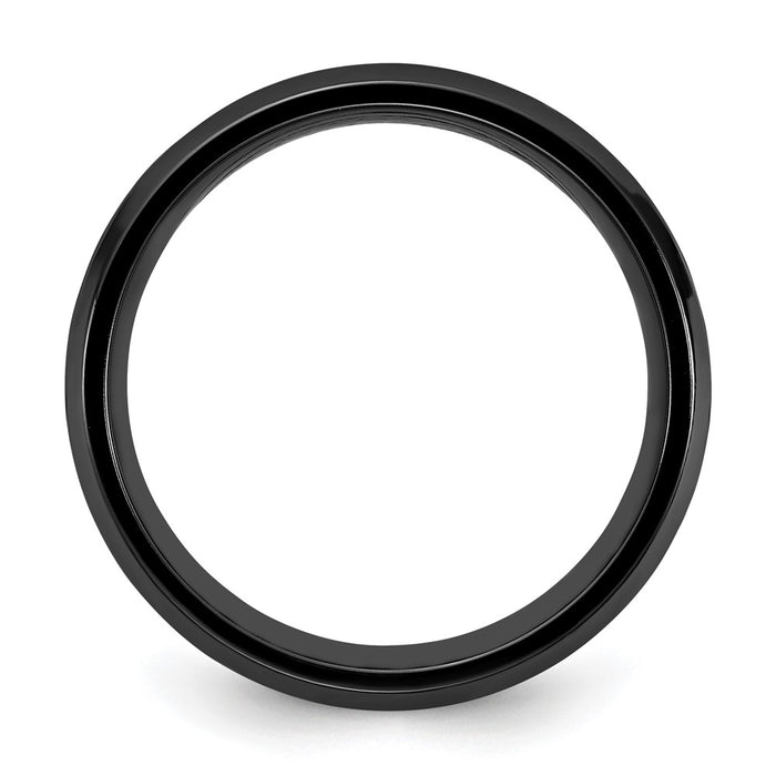 Exclusive 8.00mm Blue Opal Inlay Black Zirconium Band - Stylish Design-2