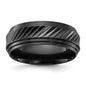 Exclusive 8mm Grooved Black Zirconium Band - Stylish & Affordable Price-6