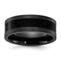 Exclusive 8mm Black Star Sandstone Inlay Chisel Band - Stylish Zirconium Ring-2